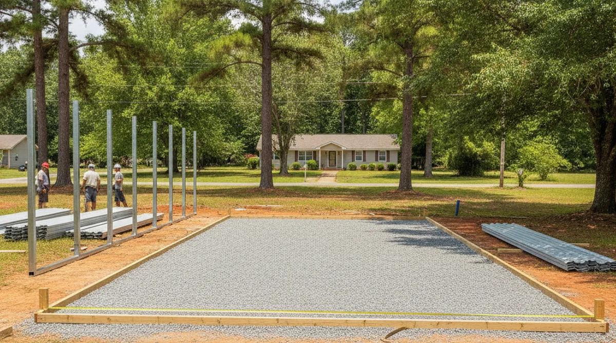 Site preparation for metal carport in Norway SC