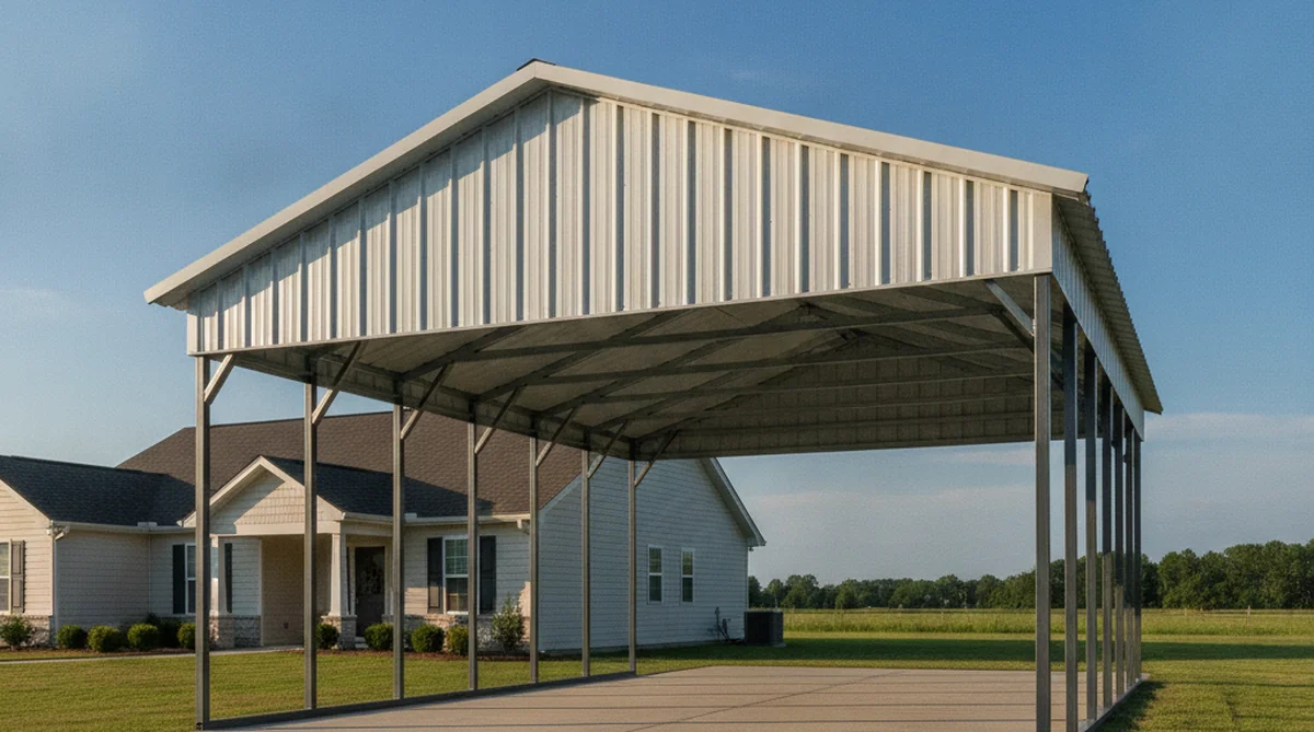 Vertical roof metal carport in Norway SC